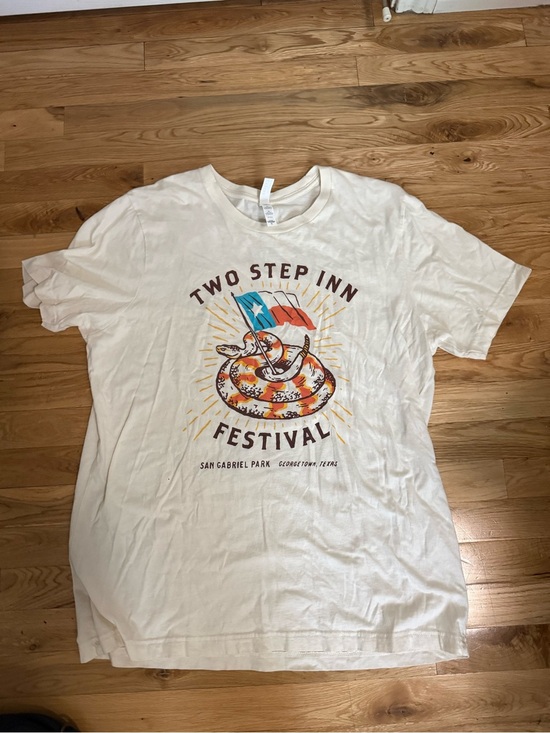 Two Step Inn Other - Two Step Inn Festival Graphic Tee - White with Red, Orange & Blue Design